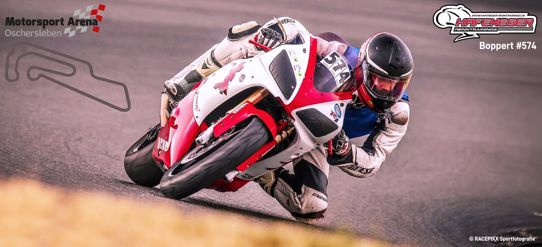 Alexander Boppert mit Yamaha R1 RN01 auf Rennstrecke