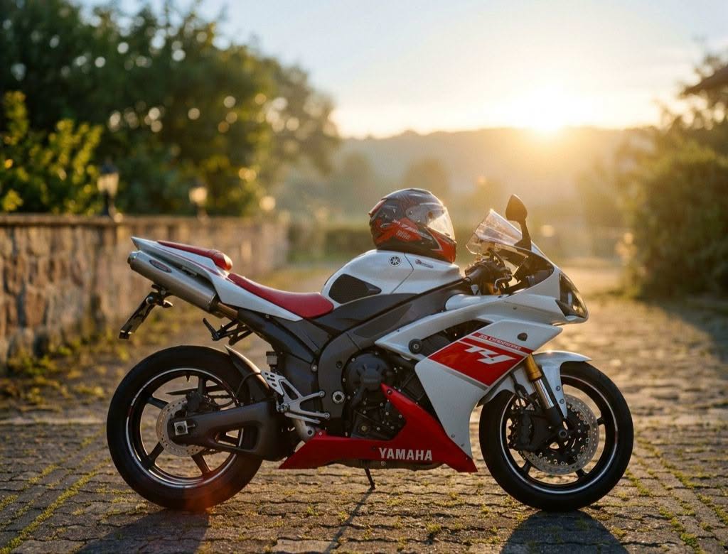 Yamaha R1 RN19 im Sonnenuntergang